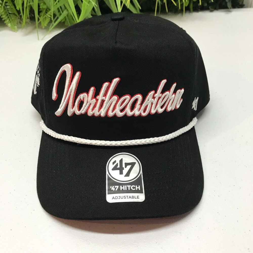 NWS Northeastern Huskies '47 Hitch Snapback Hat NCAA Script Rope Cap -NEW